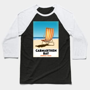 Carmarthen Bay Kidwelly Wales Seaside poster Baseball T-Shirt